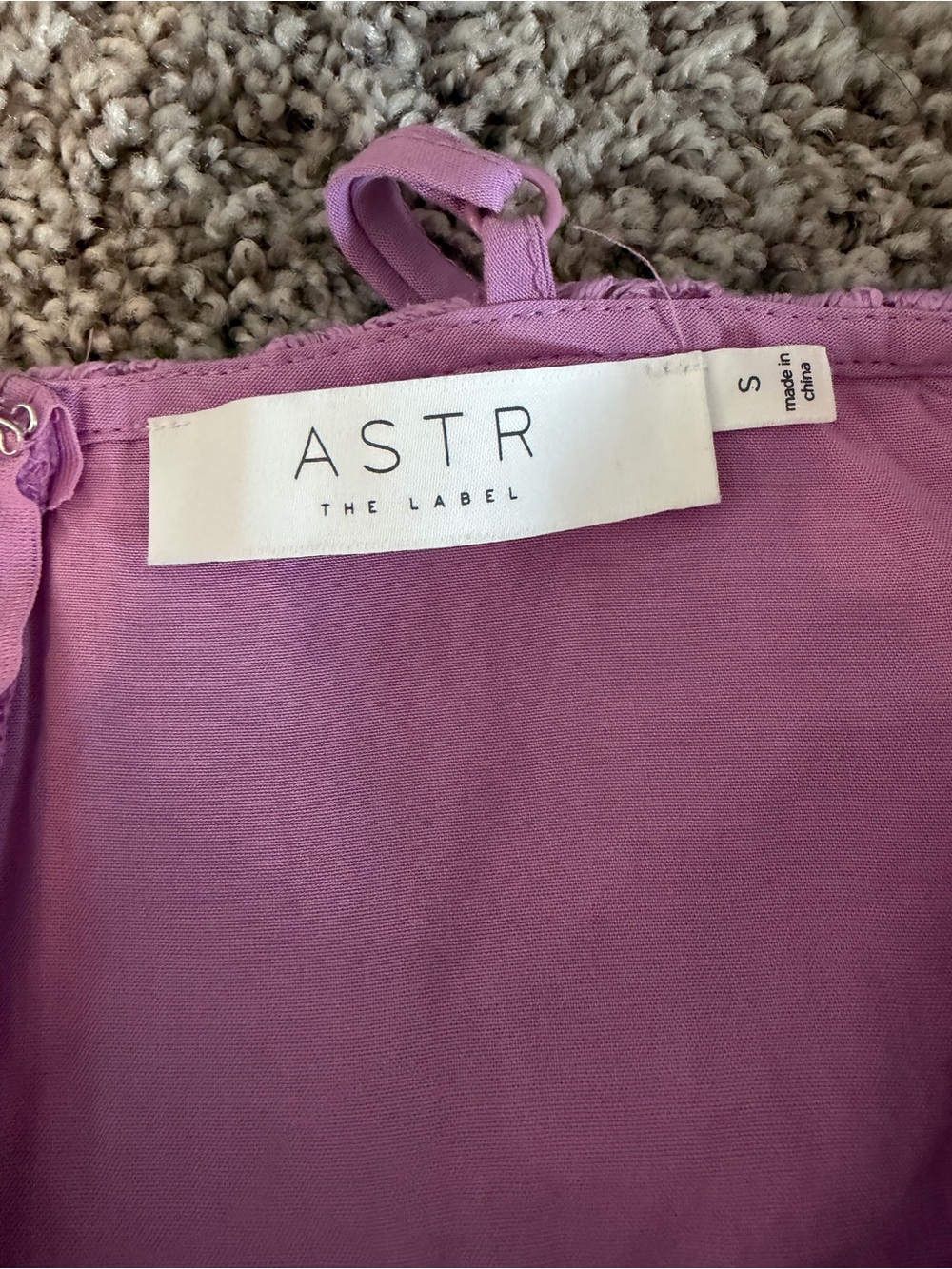 ASTR Lavender Lace Midi Dress with Spaghetti Straps - Picture 4 of 4